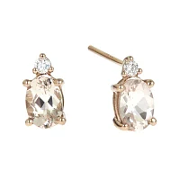 LIMITED QUANTITIES  Genuine Morganite and Diamond-Accent Earrings