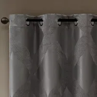 Sunsmart Abel Jacquard 100% Blackout Grommet Top Single Curtain Panel