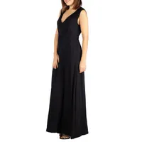 24/7 Comfort Apparel V Neck Sleeveless Maxi Dress