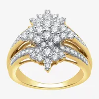 H-I / I1) Womens 1/ CT. T.W. Lab Grown Diamond 10K Gold Cocktail Ring