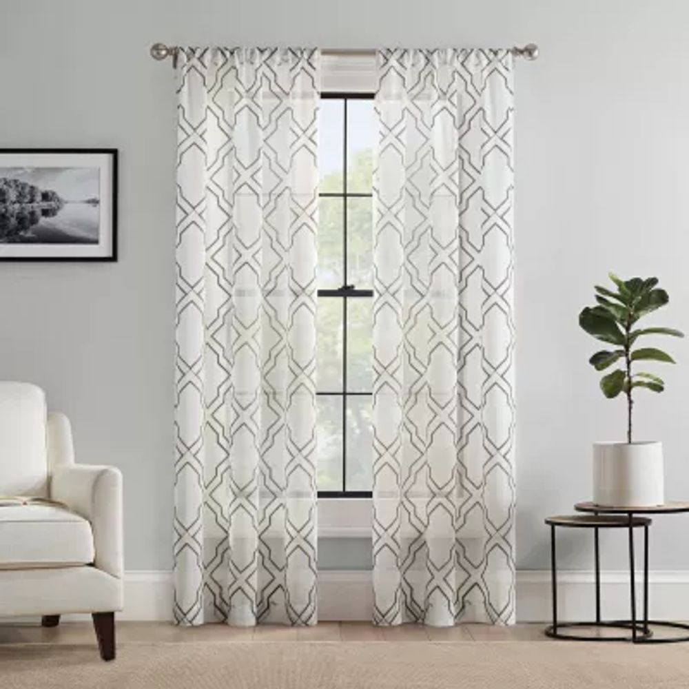 Mercantile Ember Sheer Rod Pocket Set of 2 Curtain Panel