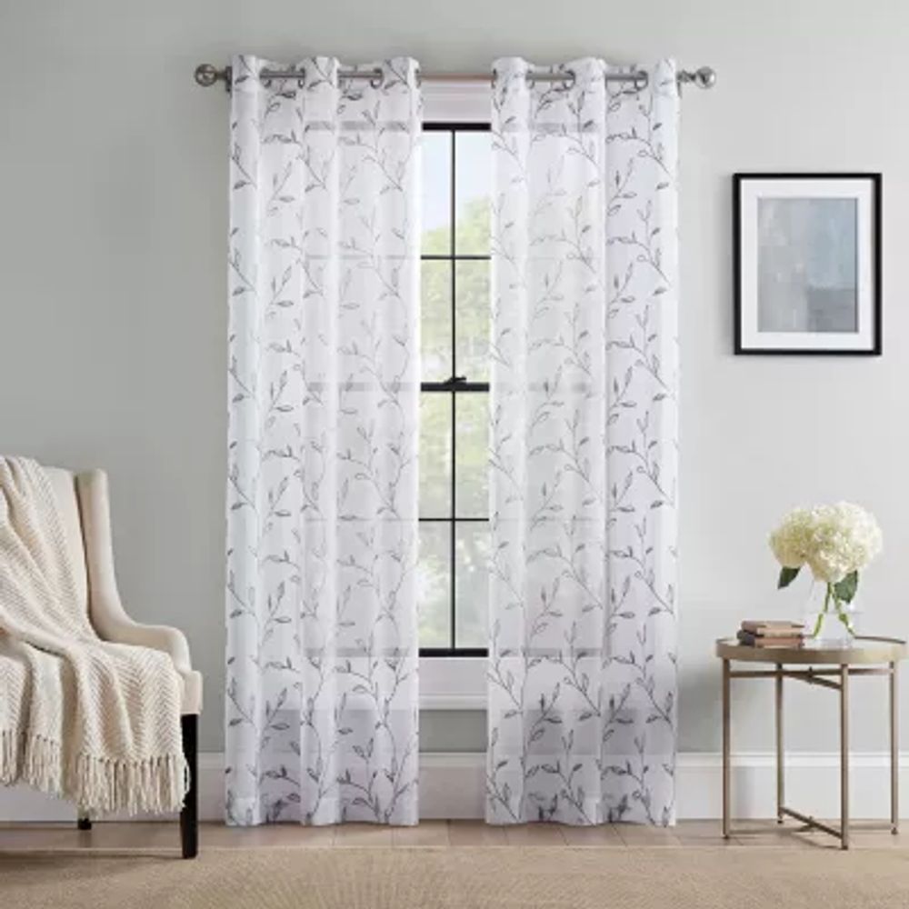 Regal Home Spiral Sheer Grommet Top Set of 2 Curtain Panel - JCPenney