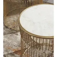 Signature Design by Ashley® Vernway Gold Tone Coffee Table Set