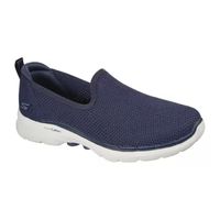 Skechers Womens Go Walk 6 Clear Virtue Slip-On Walking Shoes