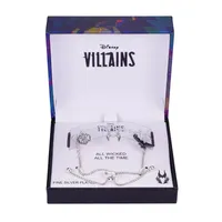 Disney Classics Villains Cubic Zirconia Pure Silver Over Brass 9 Inch Link Bolo Bracelet