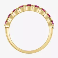 Effy Womens 1/4 CT. T.W. Diamond & Genuine Red Ruby 14K Gold Band