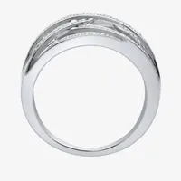 H-I / I1) 1/ CT. T.W. Lab Grown Diamond Sterling Silver Crossover Band