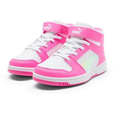 PUMA Rebound Layup Iridescent Little Girls Basketball Shoes