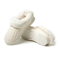 Dearfoams Hannah Festive Knit Womens Clog Slippers