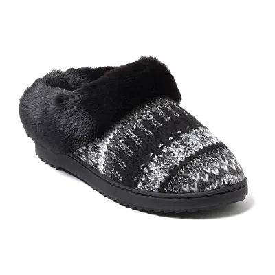 Dearfoams Hannah Festive Knit Womens Clog Slippers