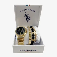 U.S. Polo Assn. Mens Gold Tone Strap Watch Usc20248jc