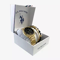 U.S. Polo Assn. Mens Gold Tone Strap Watch Usc20248jc