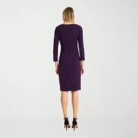 London Style Womens 3/4 Sleeve Sheath Dress