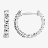 1/4 CT. T.W. Natural White Diamond 10K White Gold 9.5mm Hoop Earrings