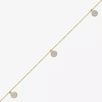 14K Gold Over Silver 10 Inch Solid Cable Star Ankle Bracelet