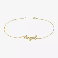 Angel 14K Gold Over Silver 10 Inch Solid Cable Ankle Bracelet