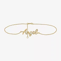 Angel 14K Gold Over Silver 10 Inch Solid Cable Ankle Bracelet