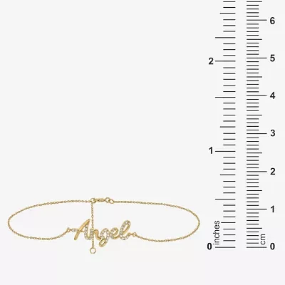 Angel 14K Gold Over Silver 10 Inch Solid Cable Ankle Bracelet