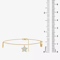 14K Gold Over Silver 10 Inch Solid Cable Ankle Bracelet