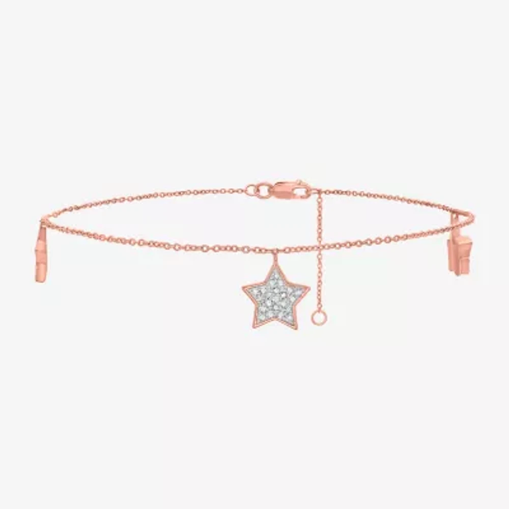 14K Rose Gold Over Silver 10 Inch Solid Cable Ankle Bracelet