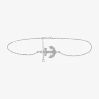 Sterling Silver 10 Inch Solid Cable Anchor Ankle Bracelet