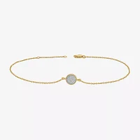 14K Gold Over Silver 10 Inch Solid Cable Round Ankle Bracelet