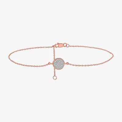 14K Rose Gold Over Silver 10 Inch Solid Cable Round Ankle Bracelet