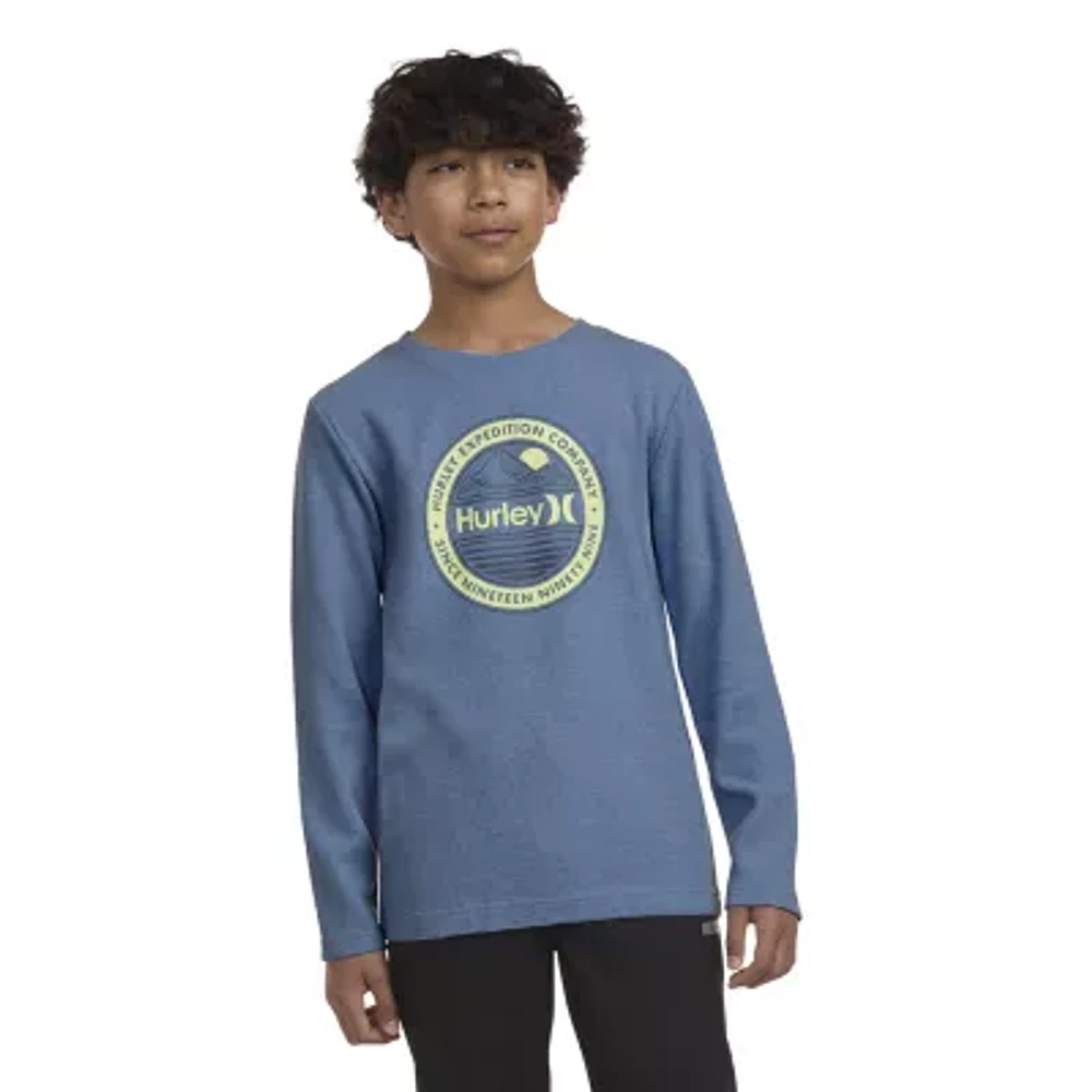 Hurley Big Boys Crew Neck Long Sleeve Thermal Top