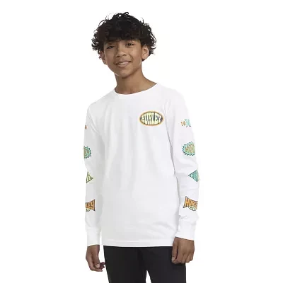 Hurley Big Boys Crew Neck Long Sleeve Graphic T-Shirt