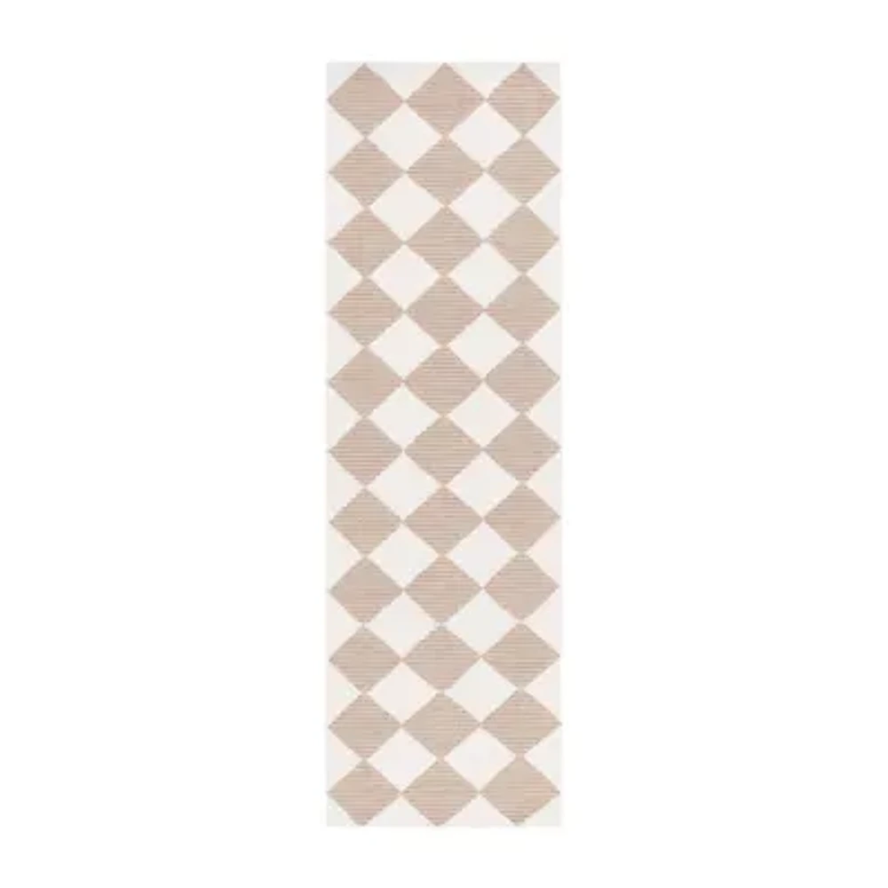 Martha Stewart Jackie Geometric Hand Tufted 27" X 96" Indoor Rectangular Runner