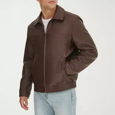 Dockers Mens Faux Leather Lined Midweight Bomber Jacket