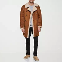 Dockers Mens Faux Shearling Sherpa Lined Heavyweight Overcoat