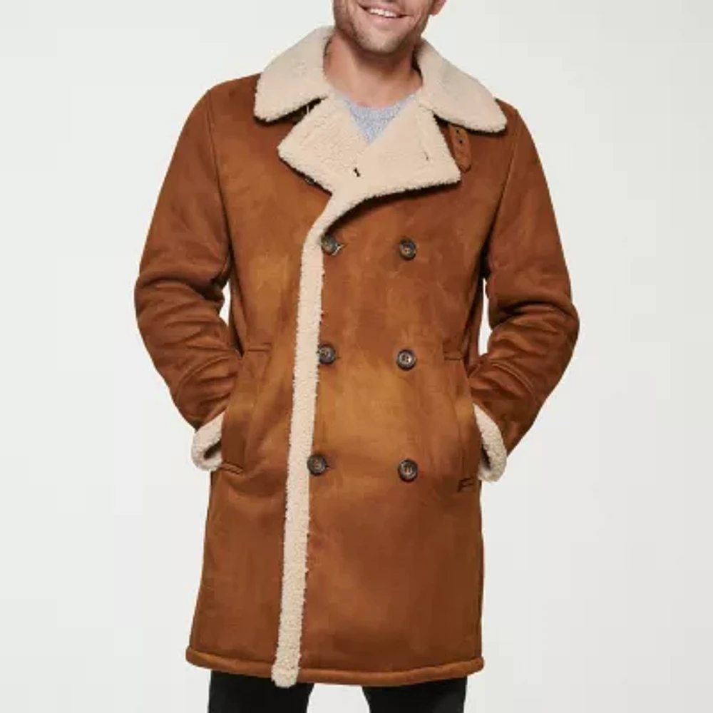 Dockers Mens Faux Shearling Sherpa Lined Heavyweight Overcoat