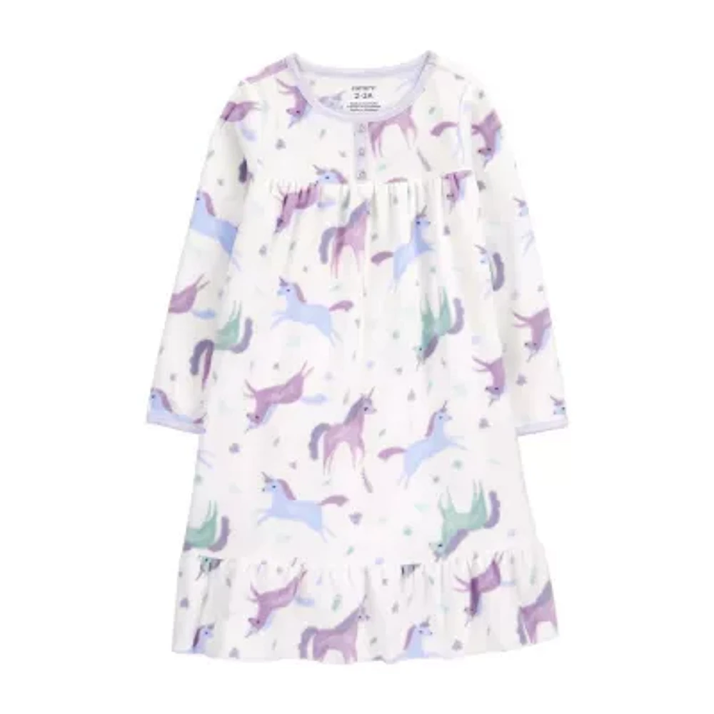 Carter's Toddler Girls Crew Neck Long Sleeve Nightgown