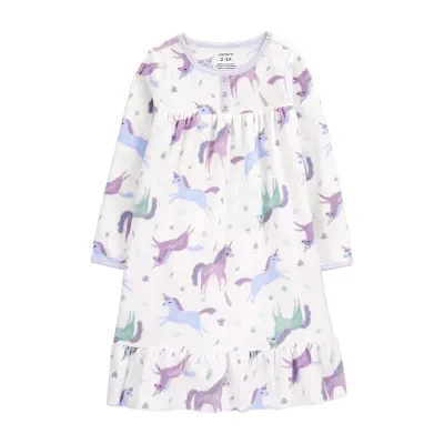 Carter's Toddler Girls Crew Neck Long Sleeve Nightgown