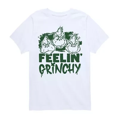 Little & Big Boys Crew Neck Short Sleeve Grinch Graphic T-Shirt