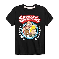 Little & Big Boys Crew Neck Short Sleeve Captain Underpants Graphic T-Shirt