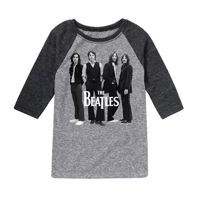 Little & Big Boys Crew Neck 3/4 Sleeve The Beatles Graphic T-Shirt