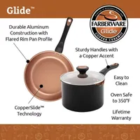 Farberware Glide Copper Ceramic 10-pc. Nonstick Cookware Set