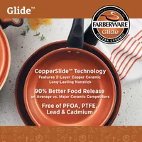 Farberware Glide Copper Ceramic 10-pc. Nonstick Cookware Set