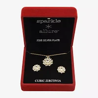 Sparkle Allure Light Up Box 2-pc. Cubic Zirconia 14K Gold Over Brass Round Sunburst Jewelry Set