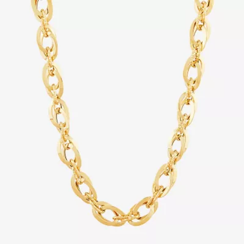 Made in Italy Womens 14K Gold 18 Inch Link Necklace