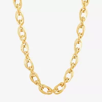 Made in Italy Womens 18 Inch 14K Gold Link Necklace Oval