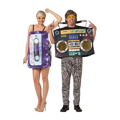 Unisex Adult Mix Tape Dress Boom Box Couples Costume