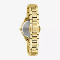 Bulova Classic Sutton Womens Diamond Accent Gold Tone Stainless Steel Bracelet Watch 98r297