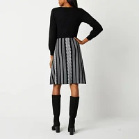 Studio 1 Womens Long Sleeve Sweater Dress