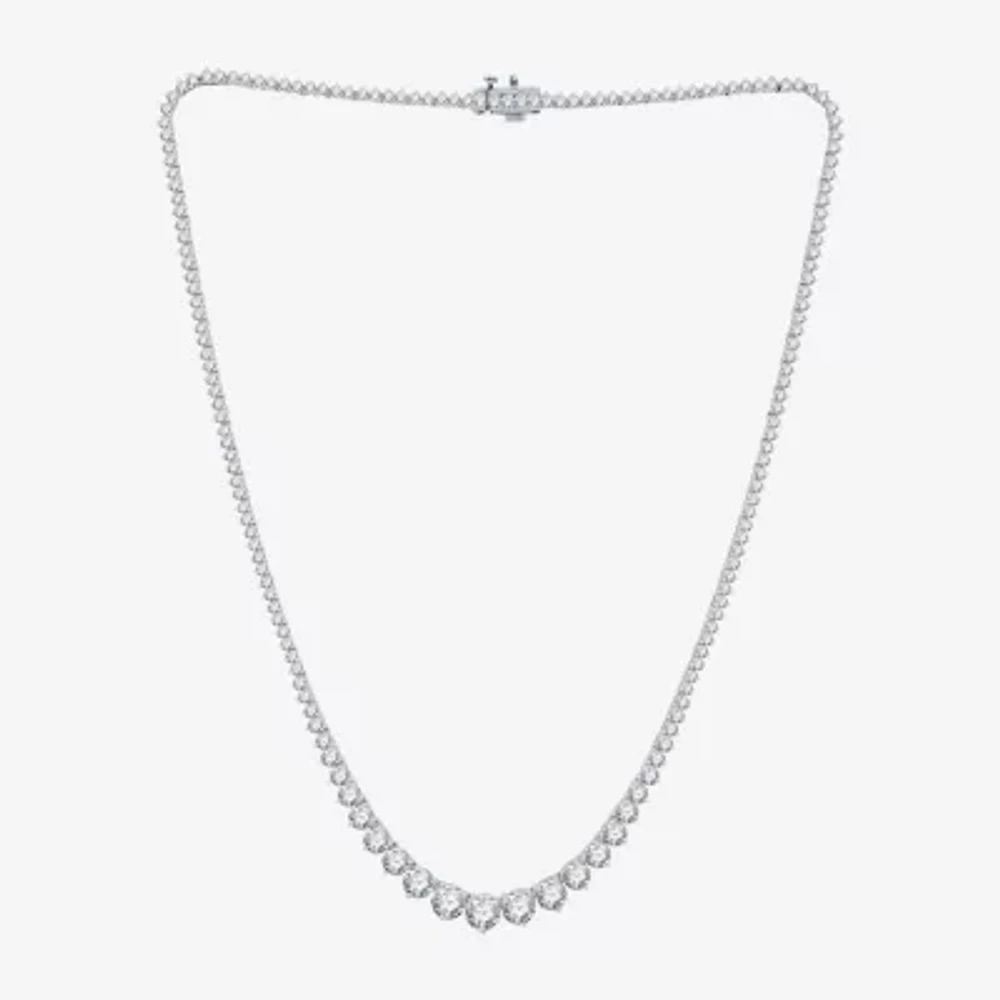 10 CT.T.W. (H-I / I1) Womens Lab Grown Diamond Tennis Necklace Gold