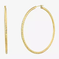 10K Gold 60mm Heart Hoop Earrings