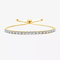 (G/ Si1-Si2) 1 CT. T.W. Lab Grown Diamond 14K Gold Over Silver Sterling Silver Bolo Bracelet