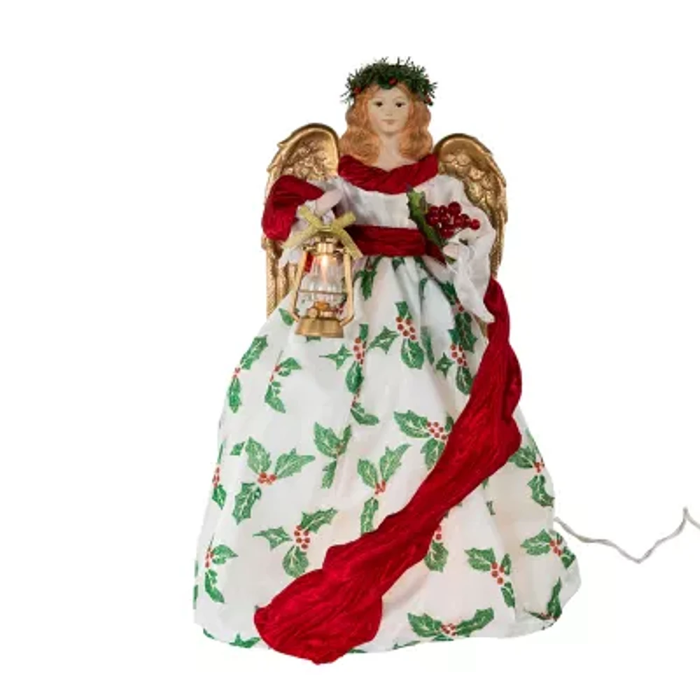 Kurt Adler 16in 10 Light Holiday Formal Angel Christmas Tree Topper